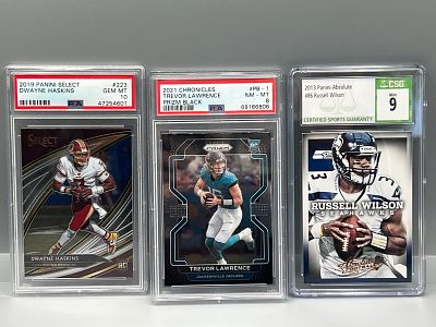 Lot of (3) Assorted Football Quarterback PSA & CSG Graded Cards - Varying Grades - Dwayne 