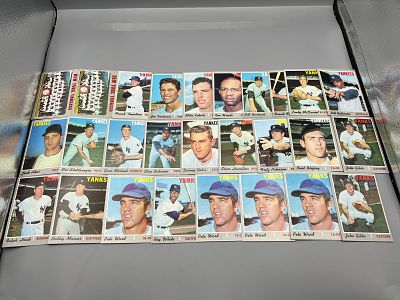 Lot of (27) 1970 Topps New York Yankees Baseball Cards - Varying Conditions