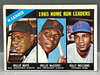 1966 Topps NL HR Leaders #217 - All HOF - Willie Mays, Willie McCovey, Billy Williams