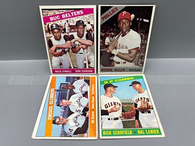1966 Topps Baseball Lot of 4 w/HOF - Willie Stargell, Richie Allen