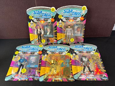 1992-93 Playmates Star Trek TNG Lot of 5 Action Figures - Scotty, Spock, Mordock, Ferengi, Gowron