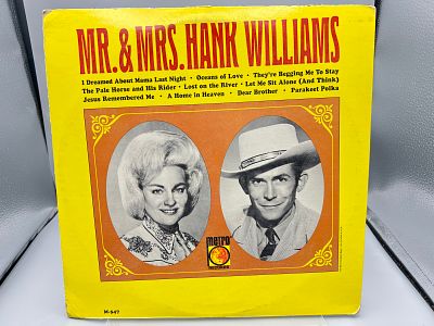 1966 Mr. & Mrs. Hank Williams Self Titled Vinyl Album - M 547 - Full Seam Split - Records are 
