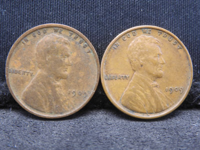 1909-P & 1909 VDB Lincoln Wheat Cents