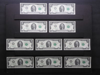 2017 $2 Federal Reserve Notes - 10 Consecutive Serial Numbers - Uncirculated Crisp