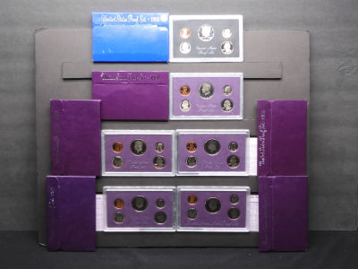 1983-S, 1984-S, 1985-S, 1986-S, 1987-S United States 5-Coin Proof Sets With Original Gov't 