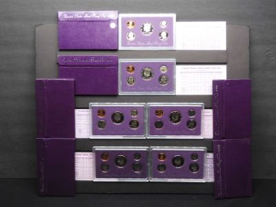 1988-S, 1989-S, 1990-S, 1991-S, 1992-S, 1993-S United States 5-Coin Proof Sets With Original 