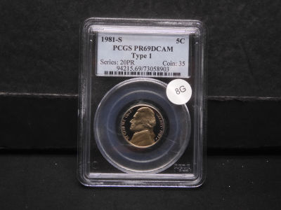 1981-S Type 1 Jefferson Nickel. PCGS PR69DCAM