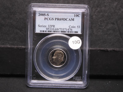 2005-S Roosevelt Dime. PCGS PR69DCAM