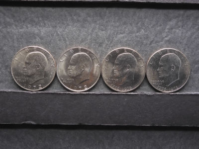 (4) Eisenhower Dollars (2) 1972, (2) 1976