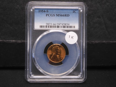 1954-S PCGS MS 66 - Lincoln Wheat Cent