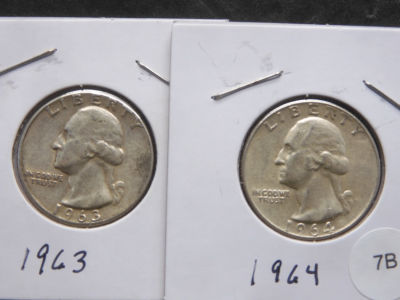 1963 & 1964 Washington Quarters