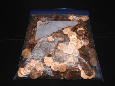 500 1995P Lincoln Cents from a Mint Bag
