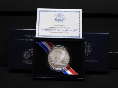 2008-P Bald Eagle UNC Silver Dollar in OGP w/COA Condition: You will receive a Tracking Number 