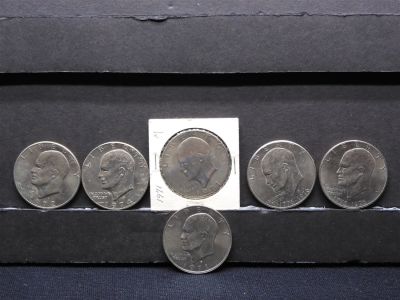 (6) Eisenhower Dollars 1972-D, 1976-D, 1971-D, 1976, 1974-D, 1971. (6) Eisenhower Dollars 