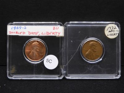 (2) Lincoln Memorial Cents 1969-S, 1972-D. (2) Lincoln Memorial Cents 1969-S, 1972-D Condition: 