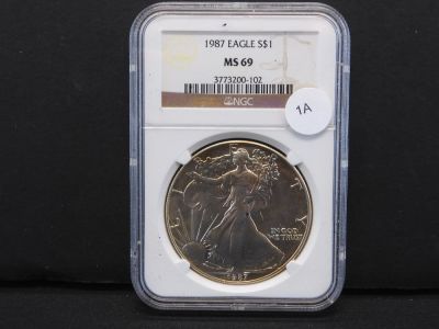 1987 American Silver Eagle 1oz. Fine Silver MS 69 NGC