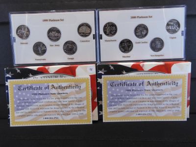 1999-P &amp; 2000-P Platinum State Quarters Sets COA