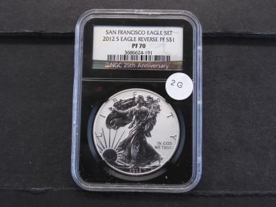 2012-S American Silver Eagle Reverse Proof NGC PF 70 25th Anniversary