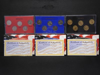 2002 P &amp; D Mint Quarter Sets &amp; 2002-D Gold State Quarters OGP COA