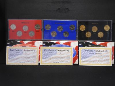 2003 P &amp; D Mint Quarter Sets &amp; 2003-D Gold State Quarters OGP COA