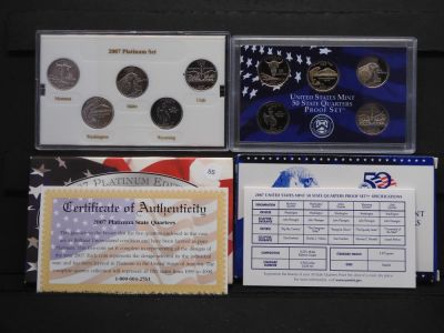 2007-S Platinum Edition &amp; 2007-S Clad State Quarter Proof Sets