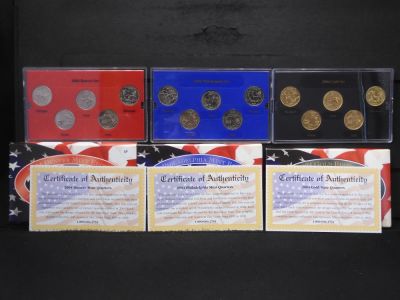 2004 P &amp; D Mint Quarter Sets 2004 Gold-D State Quarters OGP COA