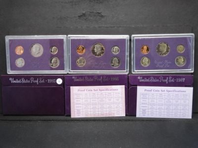 1985-S,-86-S, 87-S United States Proof Sets