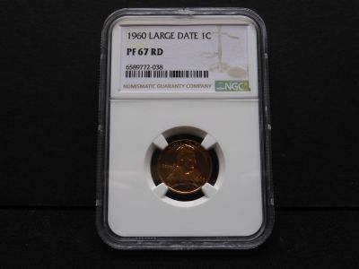 1960 LARGE DATE Lincoln Cent - NGC PF67 RD Condition: You will receive a Tracking Number from 