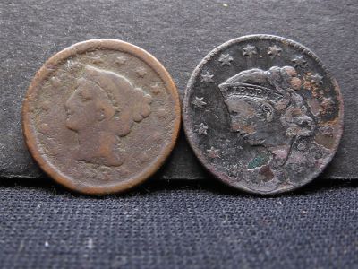 1818 Coronet Head & 1853 Braided Hair Large Cents. 1818 Coronet Head &amp; 1853 Braided Hair 