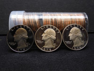 Roll 1979-S Type 2 Proof Quarters Condition: You will receive a Tracking Number from STAMPS.COM 