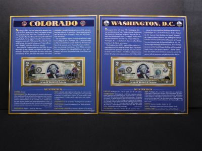 The U.S. Enhanced $2 Bill Collection - Colorado & Washington, D.C. - Beautiful!!. The U.S. 