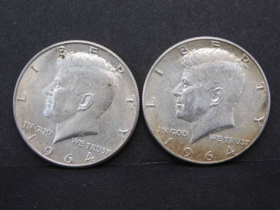 2 1964-P 90% Silver Kennedy Half Dollars Condition YES WE SHIP ALL COINS. Pricing depends on 