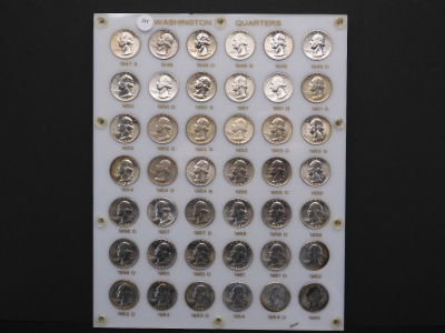 Set of 42 Washington Quarters 1947-1965- 41 Silver, 1 Clad Condition YES WE SHIP ALL COINS. 