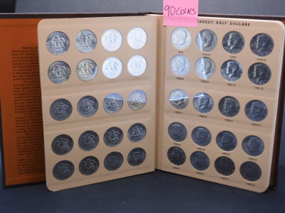 1964-2012 Kennedy Half Dollar Set (90 Coins)- 2 90% Silver, 6 40%, 82 Clad Condition YES WE 