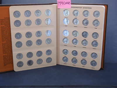 1932-1998 Washington Quarter Complete Set, Silver & Clad in Coin Album- 144 Coins, 83 Silver 