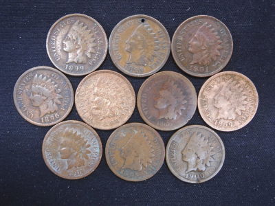 10 Assorted Indian Head Cents Condition YES WE SHIP ALL COINS. Pricing depends on destination 