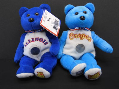 2 Bears w/ State Quarters Condition YES WE SHIP ALL COINS. Pricing depends on destination, we 