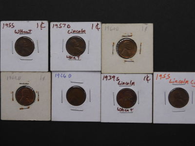 7 Older Lincoln Cents- Various Dates and Conditions Condition YES WE SHIP ALL COINS. Pricing 