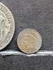 1874-A France 1 Centime Coin & 1916 United Kingdom 1/2 Crown Silver Coin. 1874-A France 1 Image - 2