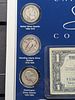 United States Silver Collection in Nice Wooden Display Box - Currency , Several Coins & Image - 4