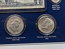 United States Silver Collection in Nice Wooden Display Box - Currency , Several Coins & Image - 6