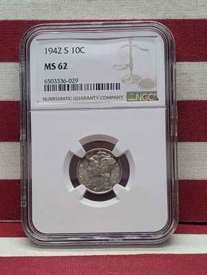 1942-S Mercury Silver Dime - NGC MS62 Condition IMPORTANT NOTICE REGARDING COIN GRADES &