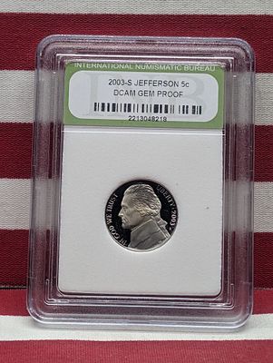 2003-S Jefferson Nickel - Slabbed INB. GEM PROOF DCAM Condition IMPORTANT NOTICE REGARDING COIN 
