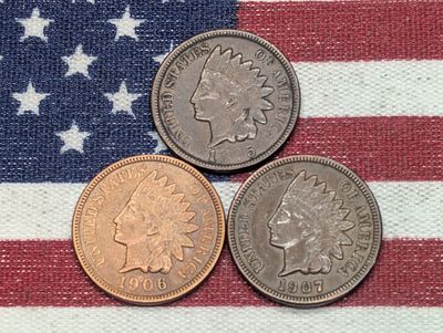 1905, 1906, & 1907 Indian Head Cents. 1905, 1906, & 1907 Indian Head