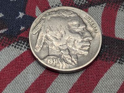 1931-S Indian Head Buffalo Nickel - VF+ Condition PLEASE NOTE Some coins may have a grade on 