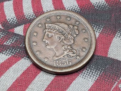 XF/AU - 1856 Braided Hair Large Cent Condition PLEASE NOTE Some coins may have a grade on the 