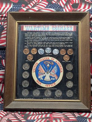 Wartime Coin Collection in Wooden Display Frame - Includes (11) 35% Silver Wartime 