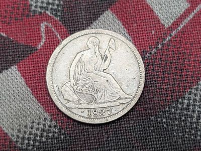 VF - 1st Year of Issue - 1837 w/ No Stars Seated Liberty Half Dime Condition PLEASE NOTE Some 