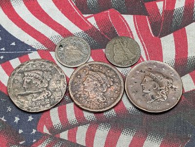 Five Various Vintage U.S. Coins Condition PLEASE NOTE Some coins may have a grade on the 