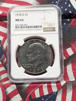 1978-D Eisenhower Dollar - NGC MS65 Condition PLEASE NOTE Some coins may have a grade on the 